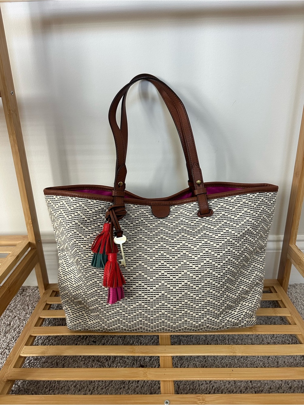 Fossil Rachel Tote Leather Tassels